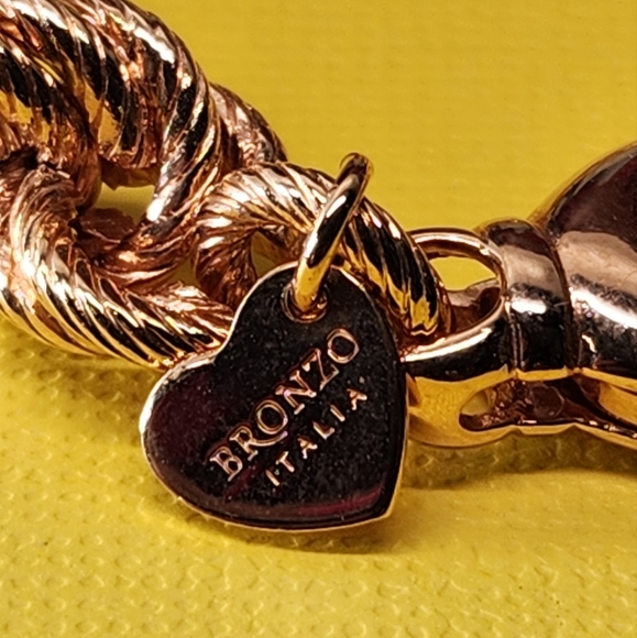 #2057, BRONZO ITALY, BRONZE MILOR ITALY ROPE BRACELET 8" ROSE TONE - Picture 2 of 8